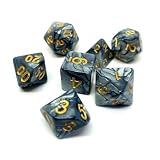 サイコロ 7個 ダイス 多面体ダイス 16mm D20 D12 D10 D8 D6 D4 4面 6面 8面 10面 12面 20面 カードゲーム テーブルゲーム 知育 神話 教育 グレー saikoro-7ko