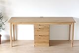ISSEIKI ツインデスク 幅180㎝ ナチュラル 木製 大型開梱設置便 【ER-01-28】
