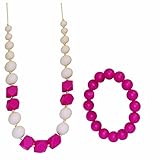Baby Teething Necklace & Bangle for Mom to Wear. Soft Chewy Silicone Baby Teether Toy, Teething Bead