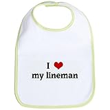 CafePress I Love my lineman Bib - Standard Kiwi by CafePress