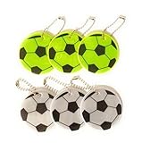 [ｂｅｌｌａｒｉｎｏ] 反射キーホルダー リフレクター 反射板 キーホルダー セット サッカーボール 蛍光 子供用 安全 セット (イエロー×３ ホワイト×３)