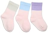 アンナニコラ 3足組 2色使いシンプルソックス(新生児用) 脱げにくい仕様 7cm - 9cm ピンク 6042 日本製