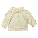 《H29年春物》(日本製) Pample Mousse(パンプルムース) 40コーマ天竺レースリボン付ブラウス 90cm /IV NO.DP-71200