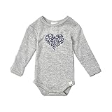 メリノウールL / S Onesie – グレーとハート カラー: グレー