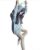 (シービリーヴ) SeBeliev うさ耳 フード付き パーカー フリー プルオーバー トレーナー スウェット オーバー 学生 上着 長袖 無地 通勤 通学 ユッタリ チノ コスプレ ロング丈 オオキ