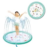 KAYOTOYS(カヨトイズ) 噴水 シャワー マット プレイマット サークル 水遊び 暑さ対策 おさかな柄 魚 プール 家庭用 庭 ベランダ 室内 部屋 お風呂 夏 おもちゃ こども 女の子 男の子 マンボー ふぐ