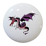 Carolina Hardware and Decor 1362 Purple Dragon Ceramic Cabinet Drawer Knob by Carolina Hardware and 