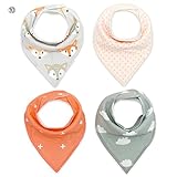 Taurau.C ベビー ビブ 柔らかい よだれかけ 三角 スナップ サイズ調整可能 4枚セット (Series 10)