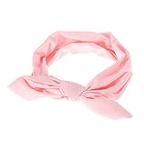 Domybestベビーヘアバンド 　リボン　キッズ 子供 カチューシャ 髪飾り ヘアアクセサリー 新生児 赤ちゃん 出産祝い 祝い 誕生日 記念日 撮影に 7色 (ピンク)