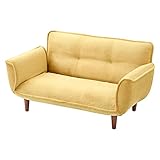 日本製 ソファ 2人掛け 脚が取れる カウチソファ 5段階 リクライニング 〔マイクロファイバー〕 ベージュ