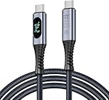 【PD急速充電 240W Thunderbolt 3 対応 出力スクリーン表示】Type-Cケーブル 1m USB4 充電ケーブル 48V/5A超急速充電/40Gbps高速データ転送/8K@60Hz映像出力/USB3.2/3.1/3.0/2.0 高耐久ナイロン 超高速転送 Macbook Pad/pc/phoneなどその他Type Cデバイス対応 (1m)
