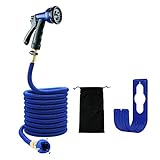 EASEASE 伸縮ホース 散水ホース5m→15m 3倍に伸びる マジックホース 超強化素材3層ラテックス 漏水防止特許 伸びるホース 8パターン 花園 大掃除 洗車用ホース