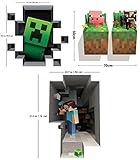 (Set of 4) Wall Decal Digging Steve; Creeper Inside Wall; Baby Pig; Baby Cow [並行輸入品]