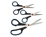 SE SC307 3-Piece Stainless Steel Household Scissors Set (Lengths: 5-1/2, 5-1/2, 8) by SE