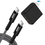 Hootek 65W USB-C 急速充電器 Type-C/A 2ポート USB コンセント with 240W USB C 編組ケーブル0.9M GaN採用 PD対応 PSE認証 折り畳み式プラグ ACアダプター Type-C ケーブル タイプC 充電器 MacBook PD対応Windows PC、iPad、iPhone、Galaxy、Androidスマホ、ノートPC 各種 対応(全黒)