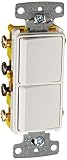Hubbell Wiring Systems RCD303W tradeSELECT Three Way Combination Quiet 2 Rocker Switch, 15A, 120-277