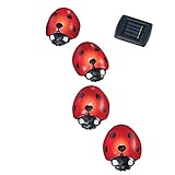 Solar Ladybug Garden Light Stakes - Set of 4 [並行輸入品]