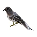 Dovewill 現実的　人工鳥　全11種選択　人工フェザー　手作り　デコレーション　置物　デザイン小物　ガーデン　インテイア　 - グレーバード