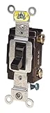 Leviton CS120-2 20-Amp, 120/277-Volt, Toggle Single-Pole AC Quiet Switch, Commercial Grade, Groundin