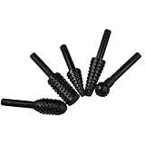 RaiFu ドリルビット 5PCS セット 木工 ロータリー ファイル 木彫り ラスプ シャンク ブラック 6MM