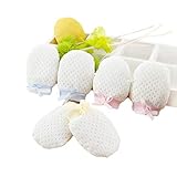 オーガニックコットン ベビーミトン指なし メッシュ 手袋 新生児 調整可能　通気　３個セット