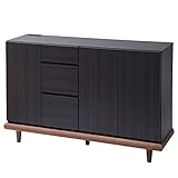 アビライト 日本製(大川家具) 天然木ベースと脚付リビングシリーズ(デルナチュレシート使用) リビングボード 幅120 ブラウン fk0035