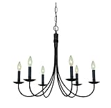 Artcraft Lighting Pot Racks 6-Light Chandelier, Black [並行輸入品]