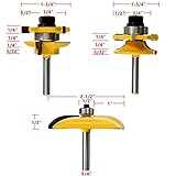 drillpro rb15 3pcs 1\/4 inch round rail stile router bits