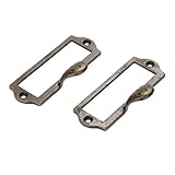 dophee 10pcs 3.43 " x1.77 "アンティークブロンズラベルタグフレームfor Drawersギフトボックスキャビネットカップボードファイルケース