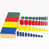 【MONTE Kids】モンテッソーリ教具 -- 色つき円柱（4色セット） -- Montessori 知育玩具教具 幼児早期教育 モンテキッズ 本格教材 算数 おもちゃ -- 色つき円柱