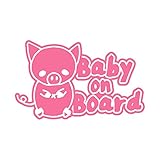 ゆるすぎ ブタさん baby on board カッティング ステッカー ピンク 桃