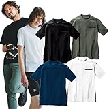 [まもる君] BURTLE バートル ショートTシャツ ネイビー XL 247 半袖 男女兼用 メンズ レディース Tシャツ 速乾 接触冷感 無地 カジュアル スポーツ 作業着