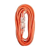 DealMux屋外中型ライトアップ米国電源延長コードケーブル13A 16AWG SJTW 25フィートオレンジ