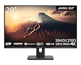 【整備済み品】JAPANNEXT 28インチ モニター 4K UHD 3840x2160解像度 IPS ディスプレイ (KVM/HDMI/DisplayPort/スピーカー内蔵/高さ調節/回転(ピボット)機能/VESA対応/ブルーライトカット) JN-IPS282UHDR-C65W