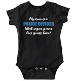 BriscoブランドPolice Officer新しい親ベビーシャワーギフト面白いSaying Baby Onesieボディスーツ カラー: ブラック
