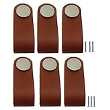F Fityle 手作り　レザー　スーツケース　ハンドル　引き出し　キャビネット　ハンドル　実用的　頑丈　6本