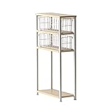 エア・リゾーム トイレ収納ラック スリム おしゃれ 2WAYトイレラック Summy(サミー) ナチュラル×ホワイト