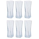 【6個セット販売】エイチツーオー　H1168　Flower Vase ヒビ割れ　スクリューS　ガラスの内部にわざとひび割れを入れています　サイズ：約Ｗ9.5×Ｄ9.5×Ｈ２０ｃｍ