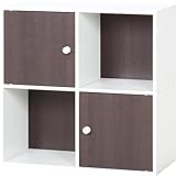 不二貿易 リビング収納 ユニットKDボックス ワイアード 扉付2 ブラウン 96636