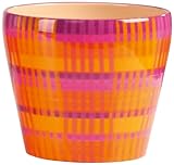 シューリッヒ　鉢カバー　800 LOLLIPOP 4号鉢用　光沢のあるオレンジとピンク系のチェック柄