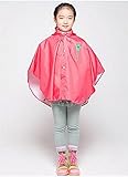 S&C Live　レインコート　キッズ　子供用　レインコートポチョン型　かわいいミッキマウス耳付　通学用　大雨対策グッズ　男女兼用＃160073 (S（身長80～100）, 濃くピンク)