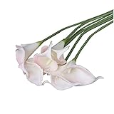 SODIAL(R) 6パーツ　カラーフラワー 　人工植物 PU - ピンク色