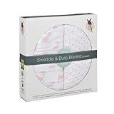 LÄSSIG Lot de 2 maxi langes 120x120cm en mousseline de coton, LELA Rose