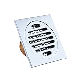 HOMEIDEAS 浴室シャワーの床排水 SUS304 ステンレススチール 正方形シャワー排水 ざる 取り外し可能なカバー付き 艶出し仕上げ