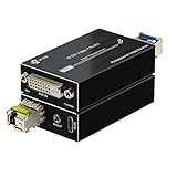 小型 4K DVI 繊維のエクステンダー-繊維のコンバーターへの DVI、外的なステレオ音響の単一モード繊維上の 20km までの 4K DVI のビデオ光学トランシーバー