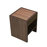 こうひん 日本製 和風畳椅子 和風スツール『セディア スクエア』 幅30cm 奥行30cm 高さ38cm（畳：樹脂表 オータムリーブス・縁なし／フレーム：ブラウン）