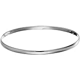 Silverly 4 mm Round Stackable 25 Solid Silver Bangle - Flat Curved Band Sterling Silver Bracelet for Women - Elegant Stackabl