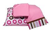 Mod Dots/Strps Pink Toddler Sheet Set by Bacati [並行輸入品]