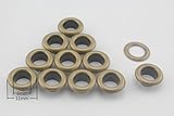 穴径6mm ハトメ アイレット 鳩目 座金付き 真鍮製 80個入り (真鍮古美) G43