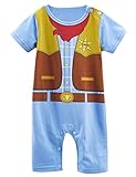 BECOS ベビー 男の子 面白い カウボーイ 仮装 ロンパース (カウボーイ, 18-24ヶ月)